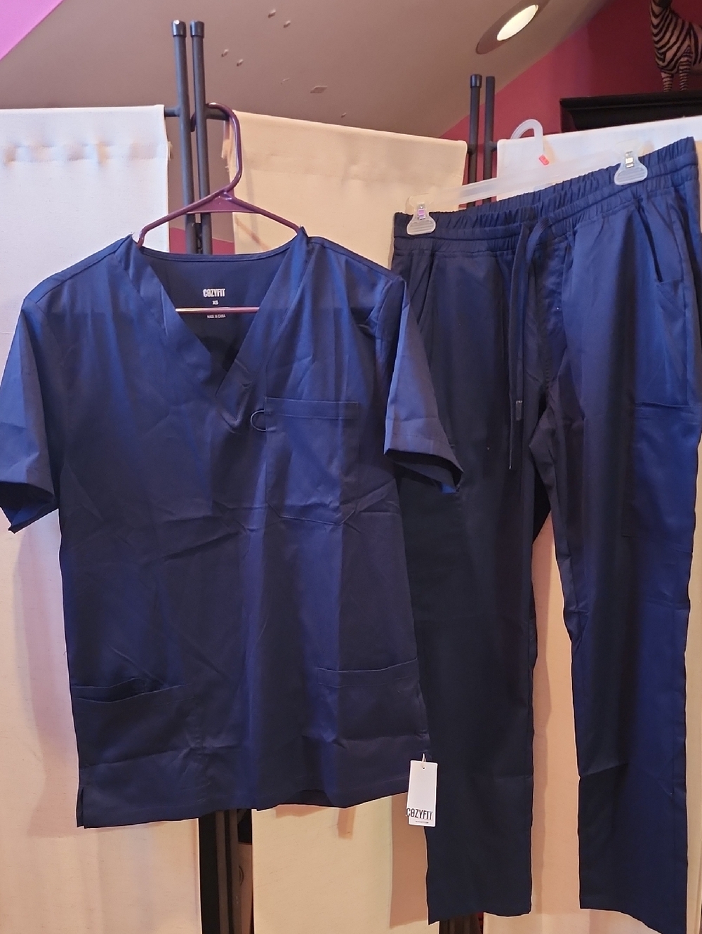 Navy Blue Scrub Set - Top & Pants